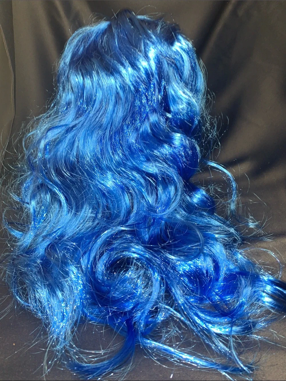 Vibrant Blue Long Wavy Hairpiece - Unbranded